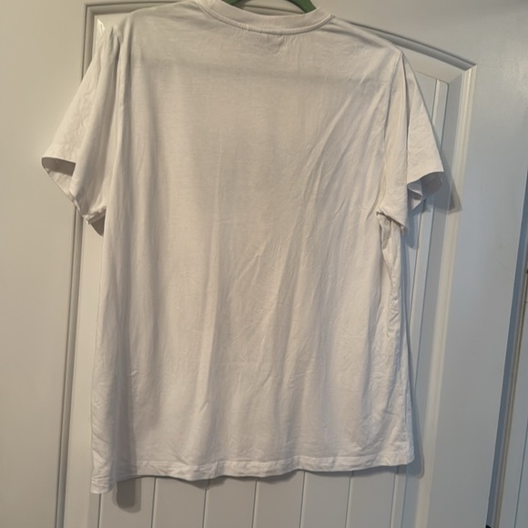 GANNI White Graphic Bunny Jersey T-Shirt Small - Picture 5 of 5